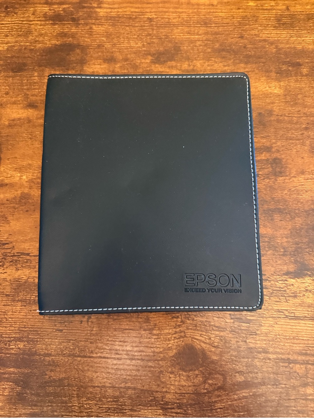 Epson Black Portfolio with White Stitching